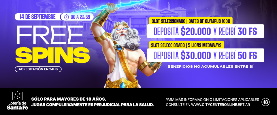 30-50 FREE SPINS 14/09